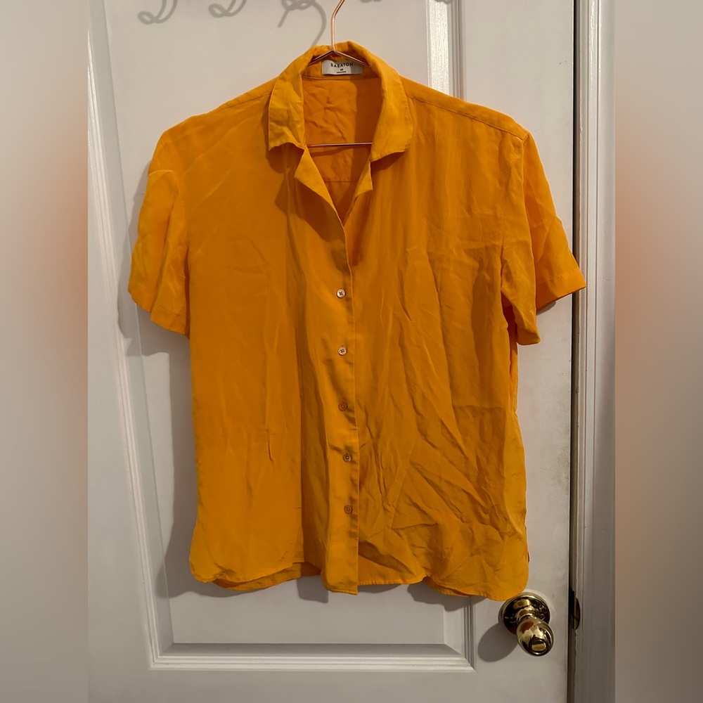 Babaron Orange Short Sleeve Button Up
